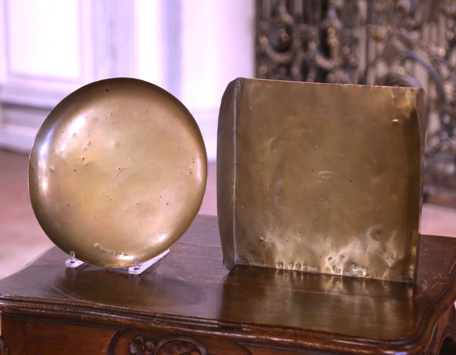 Antique 19th Century French Zimmerman Brass Fruitwood Balance Scale - 7