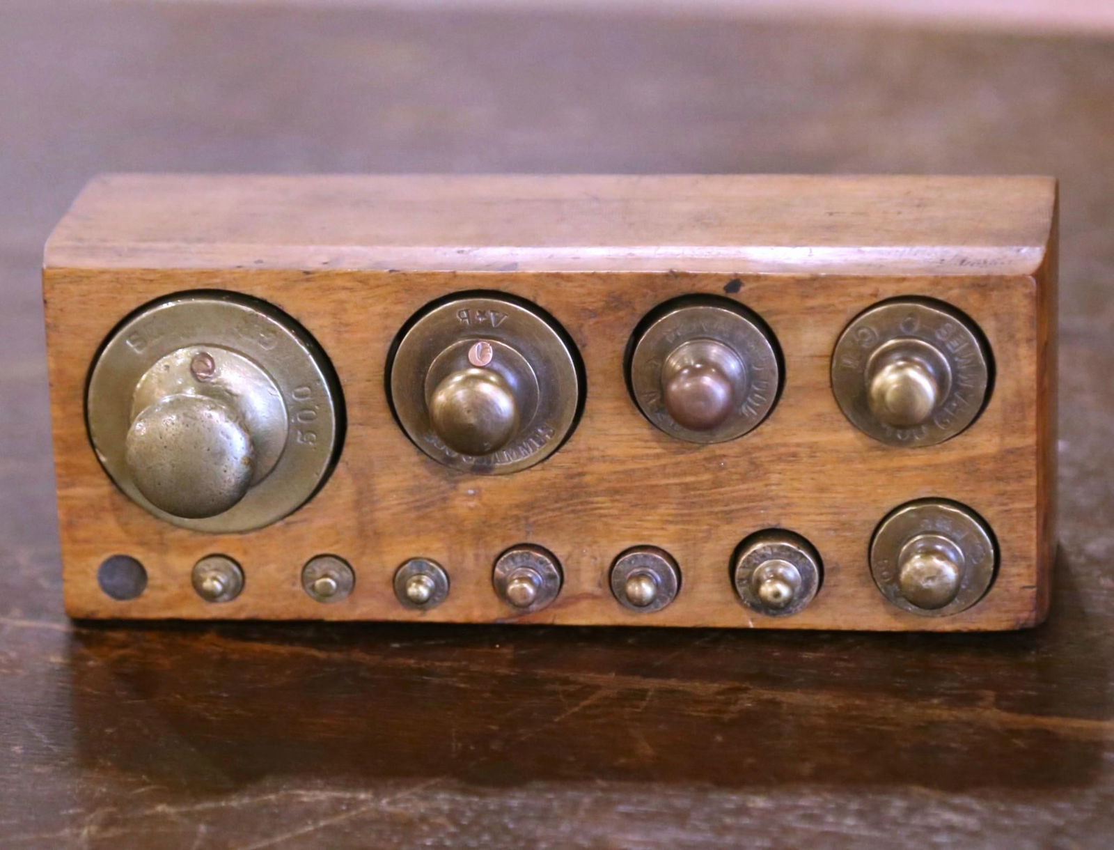 Antique 19th Century French Zimmerman Brass Fruitwood Balance Scale - 8