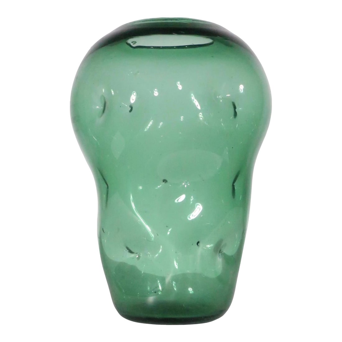 Mid Century Empoli Art Glass Vase Translucent Green 12 inches: Mid Century Empoli Art Glass Vase Translucent Green 12 inches Explore this exquisite Mid Century Art Glass vase, attributed to Empoli, crafted circa 1950/1960's. This stunning piece features a