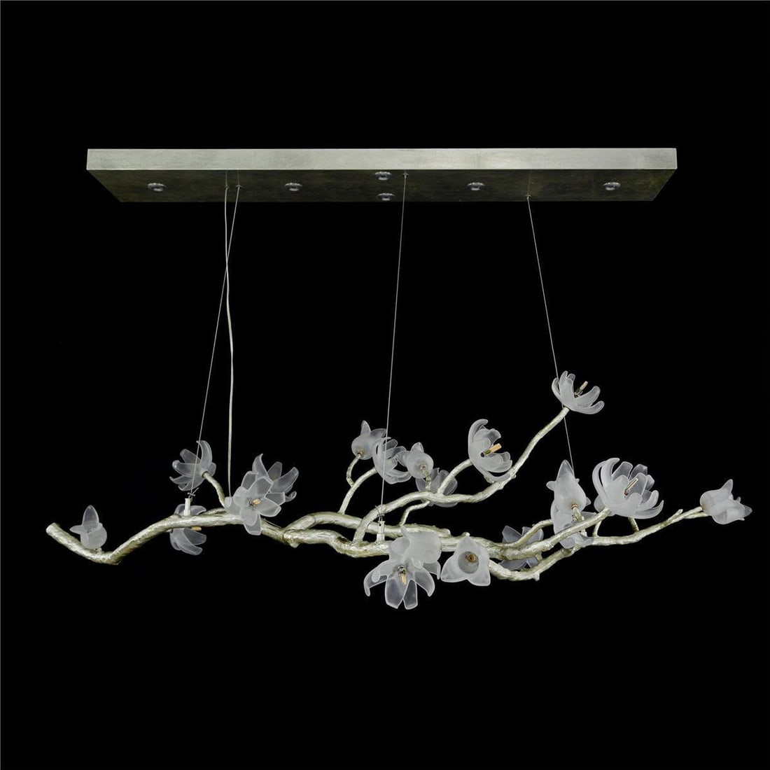 Art Nouveau 19-Light Chandelier by Mark McDowell Silver Leaf: Art Nouveau 19-Light Chandelier by Mark McDowell Silver Leaf Elevate your space with this stunning Antique Style Silver Leaf Chandelier by Mark McDowell, a perfect blend of vintage elegance and