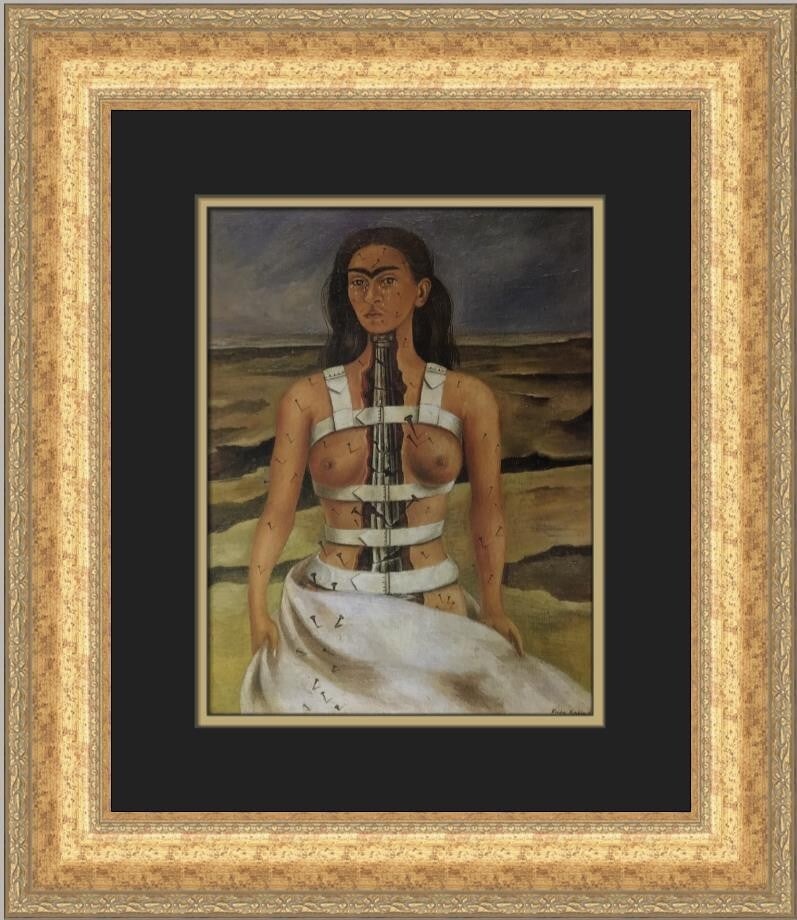 Frida Kahlo The Broken Column Custom Framed Art Print 20 x 17: Frida Kahlo The Broken Column Custom Framed Art Print 20 x 17 This stunning print features Frida Kahlo's iconic artwork, "The Broken Column," presented in a custom frame that adds elegance to any spac