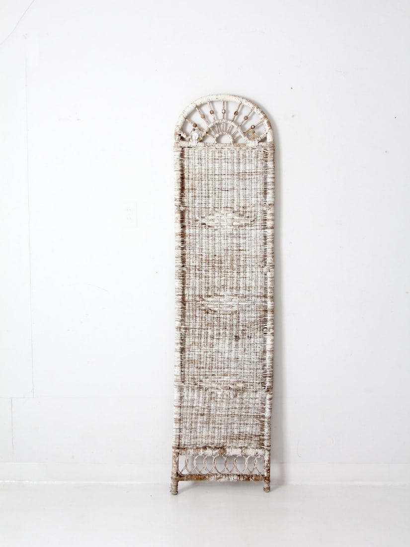 Victorian Antique White Wicker Wall Panel 71 x 18 Inches (1 of 9)