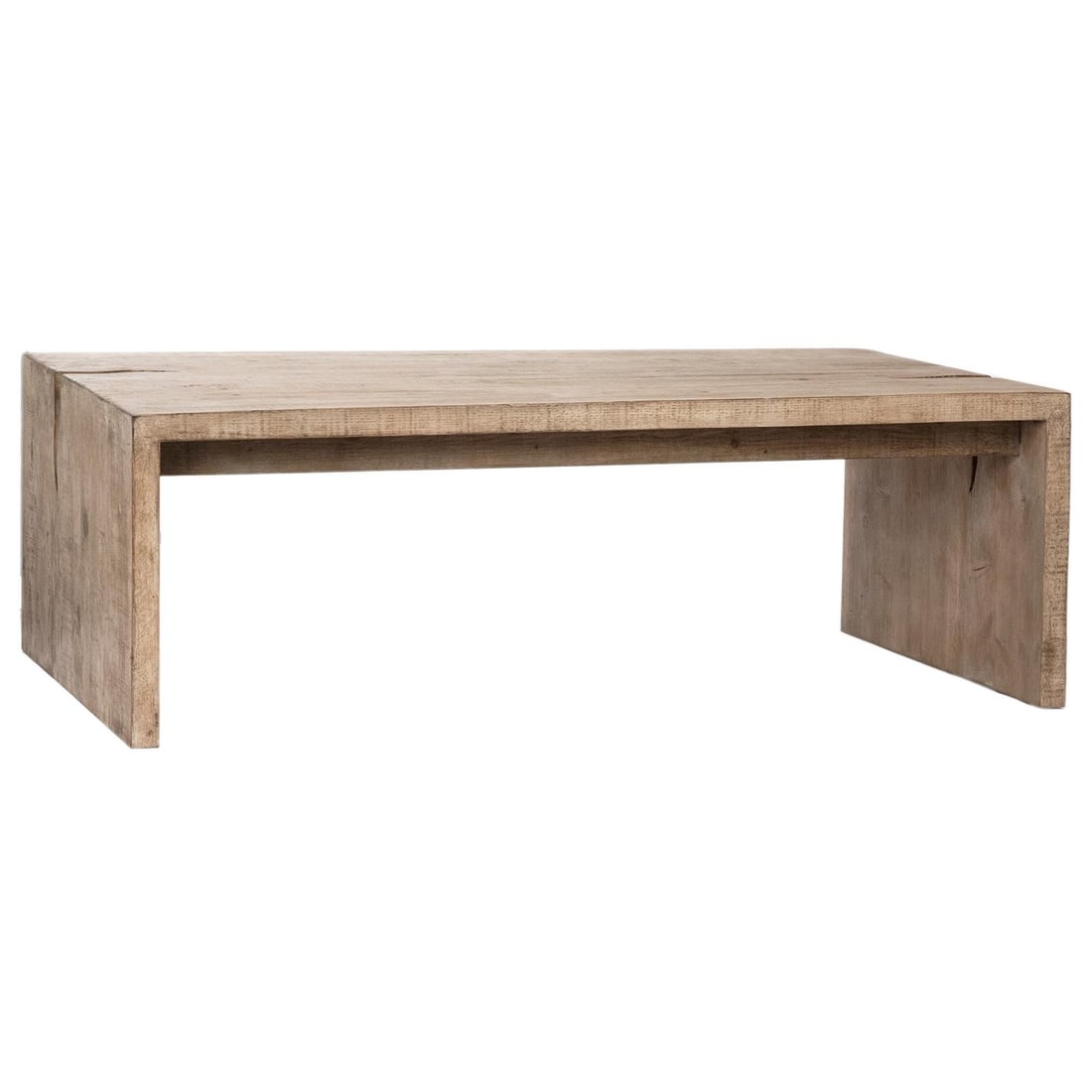 Merwin Rustic Coffee Table Reclaimed Pine Light Warm Wash Finish: Merwin Rustic Coffee Table Reclaimed Pine Light Warm Wash Finish Introducing the Rustic Merwin Coffee Table, crafted from reclaimed pine wood and showcasing a light warm wash sealed finish. This elega