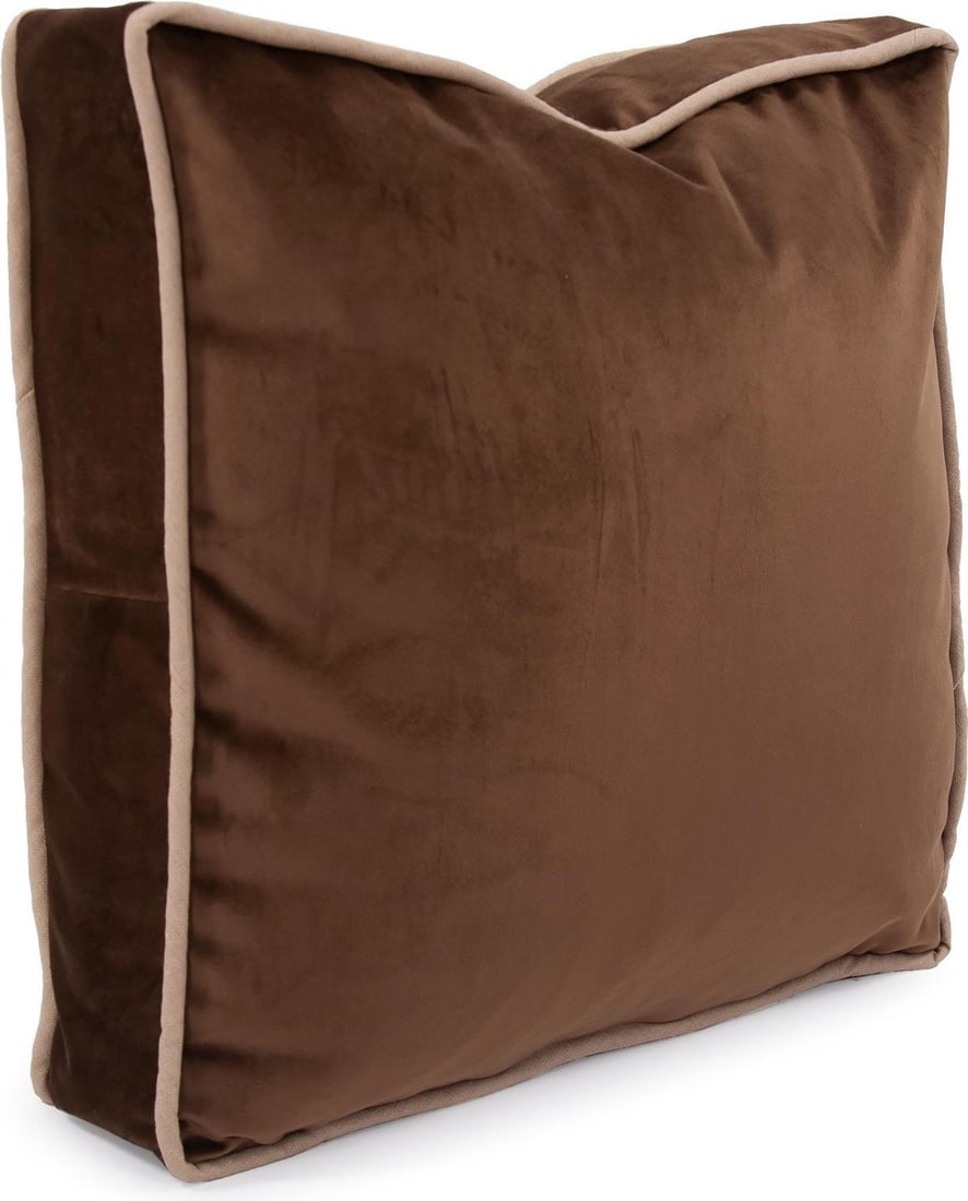 Howard Elliott Bella Chocolate Velvet Gusseted Pillow 20x20: Howard Elliott Bella Chocolate Velvet Gusseted Pillow 20x20 Enhance your living space with the Bella Chocolate Gusseted Velvet Pillow, a perfect blend of comfort and style. This square pillow, featuri