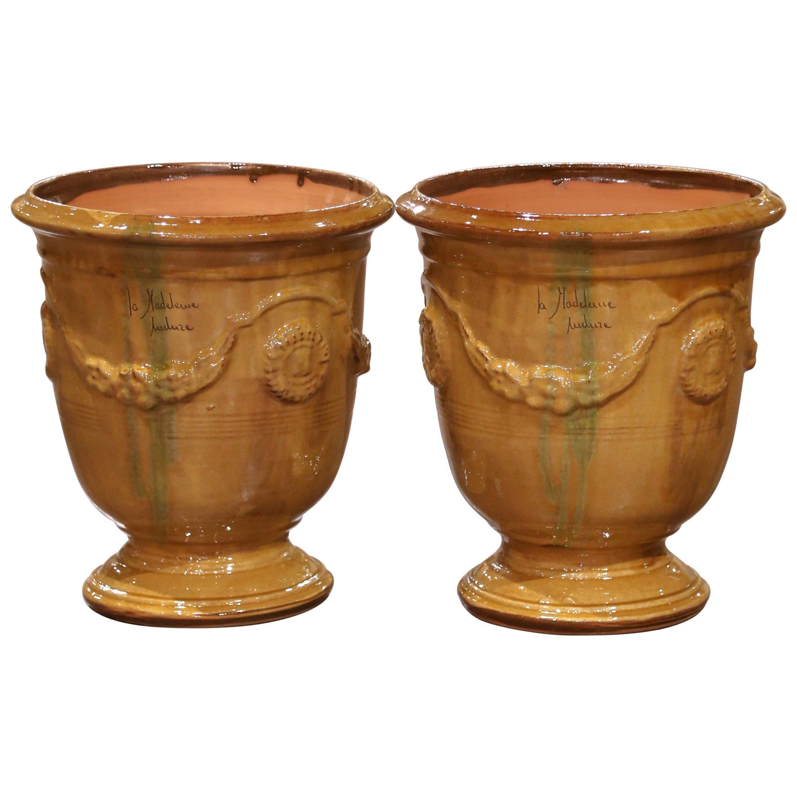 Set of 2 La Madeleine Handmade Terracotta Planters France (1 of 10)