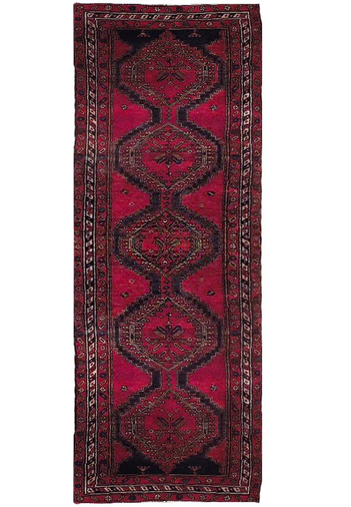 Handcrafted 3.8 x 12.6 Salmon Semi Antique Persian Koliai Runner Rug (1 of 6)
