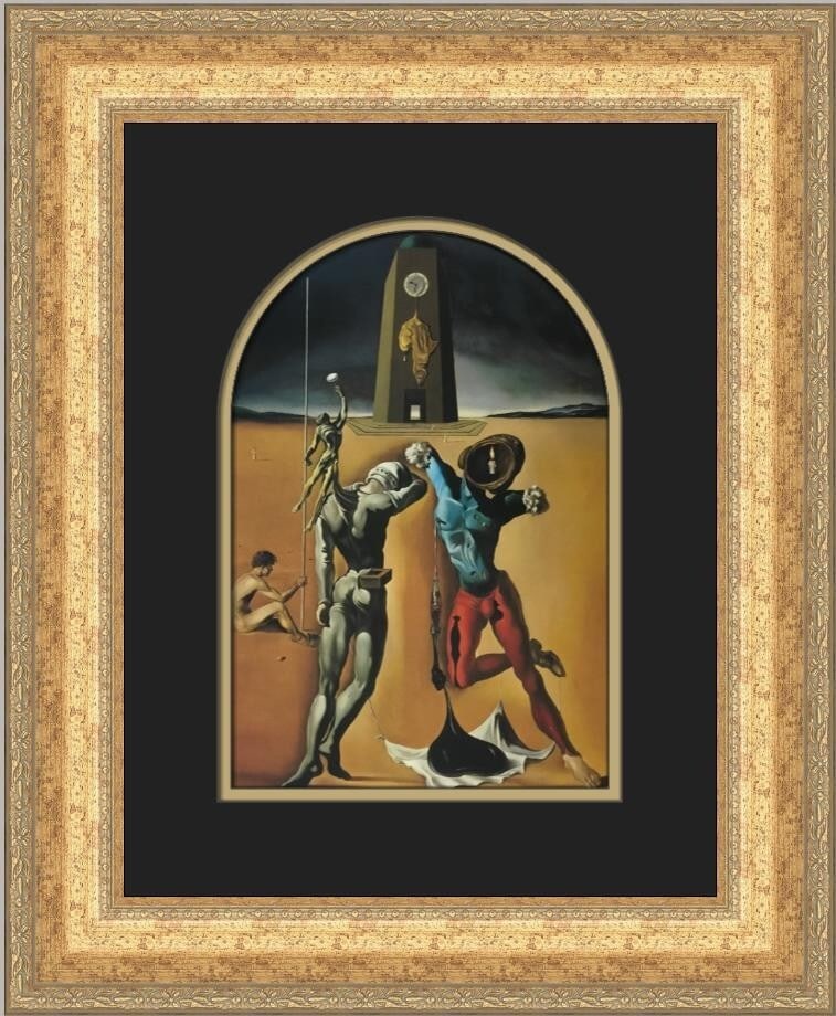 Salvador Dali The Poetry of America Custom Framed Surrealist Print: Salvador Dali The Poetry of America Custom Framed Surrealist Print Explore the captivating work of Salvador Dali with this custom framed print titled "The Poetry of America." This medium-sized piece f