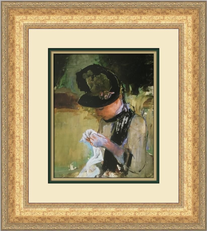 Mary Cassatt Young Woman Sewing Custom Framed Print 1994: Mary Cassatt Young Woman Sewing Custom Framed Print 1994 This exquisite custom framed print features the artwork "Young Woman Sewing" by the renowned artist Mary Cassatt. Created in 1994, this