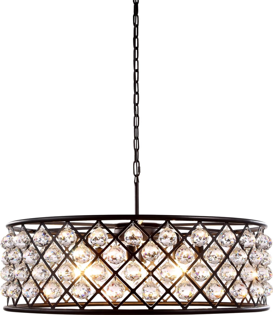 Elegant Madison Crystal Pendant Light 32 Inches Polished Nickel 8 Bulbs (1 of 1)