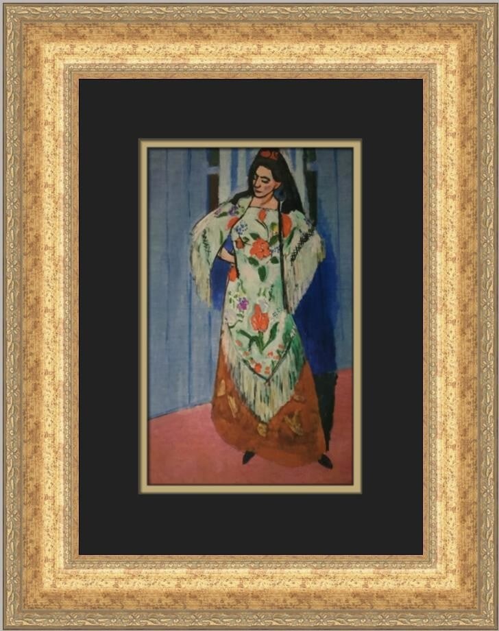 Henri Matisse Madame Matisse with Manilla Shawl Custom Framed Art Print: Henri Matisse Madame Matisse with Manilla Shawl Custom Framed Art Print This custom framed print features Henri Matisse's iconic artwork, "Madame Matisse with Manilla Shawl." Measuring 18" x 15" overa