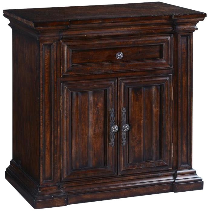 Gothic Revival Cathedral Collection Nightstand Solid Wood Dark Rustic Pecan (1 of 5)