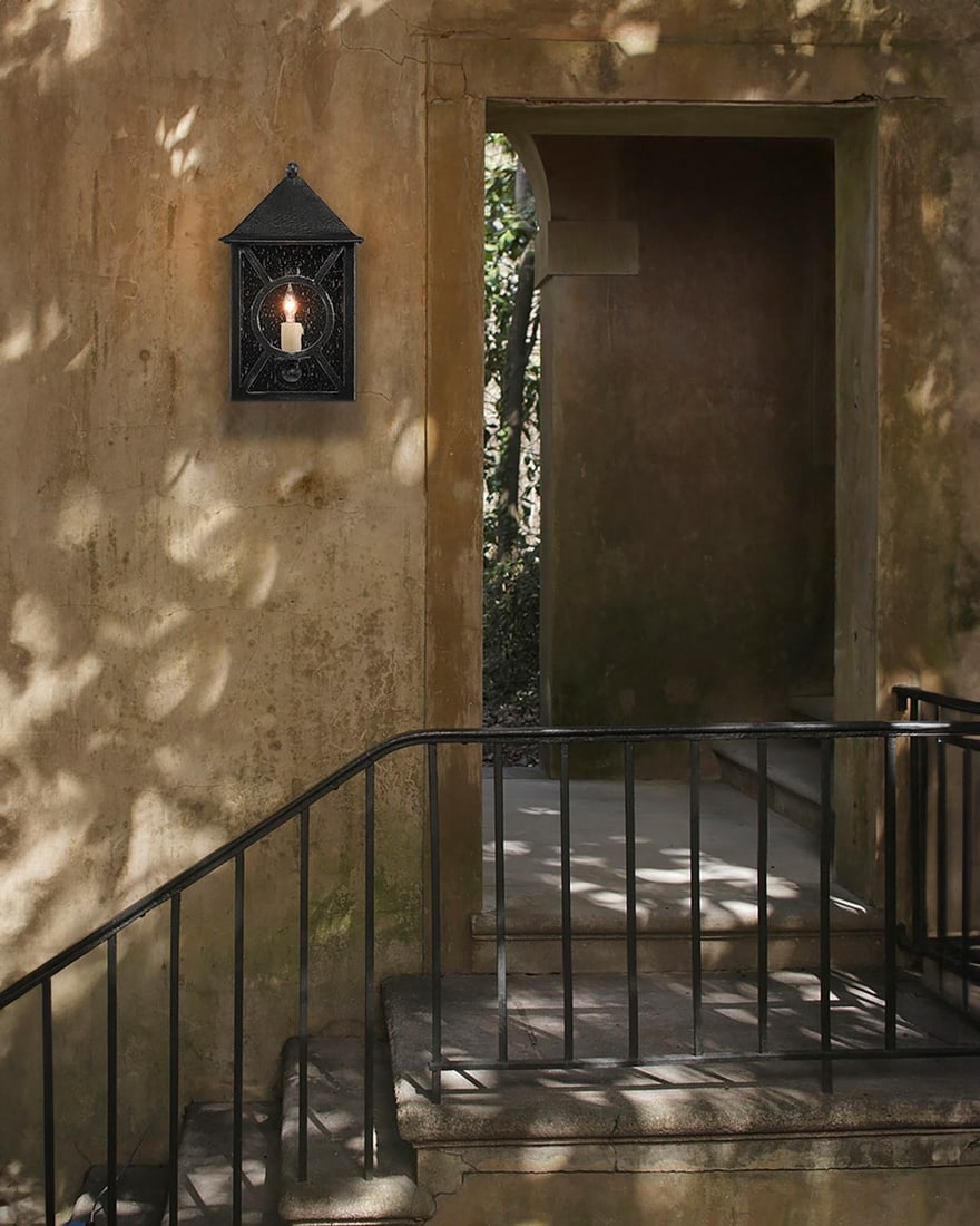 Currey Ripley Small Outdoor Wall Sconce Midnight Finish (1 of 3)
