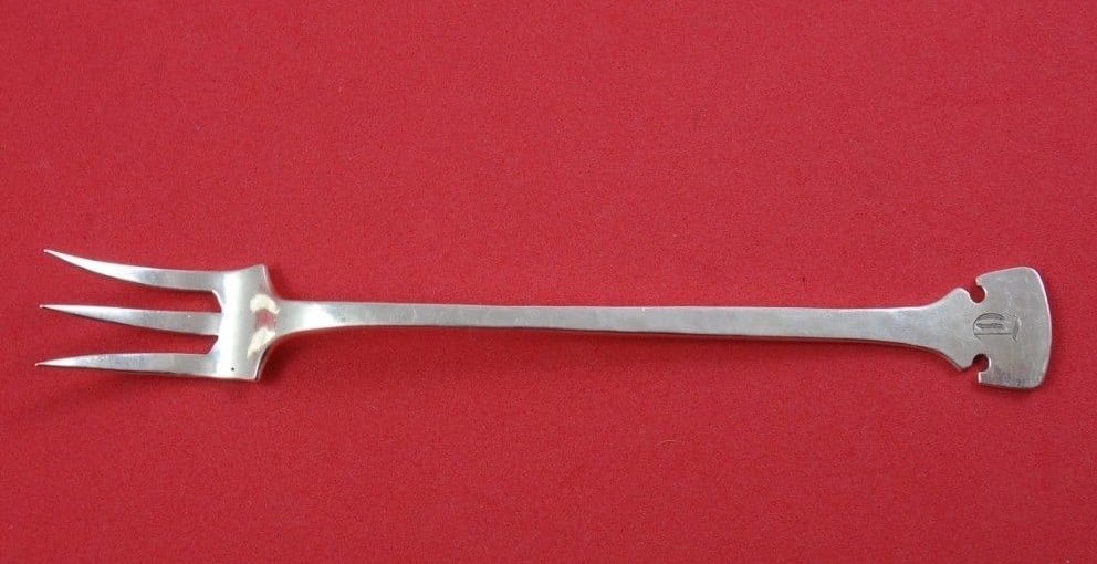 Shreve Sterling Silver Cocktail Fork Fourteenth Century Mono D 5.5" (1 of 1)