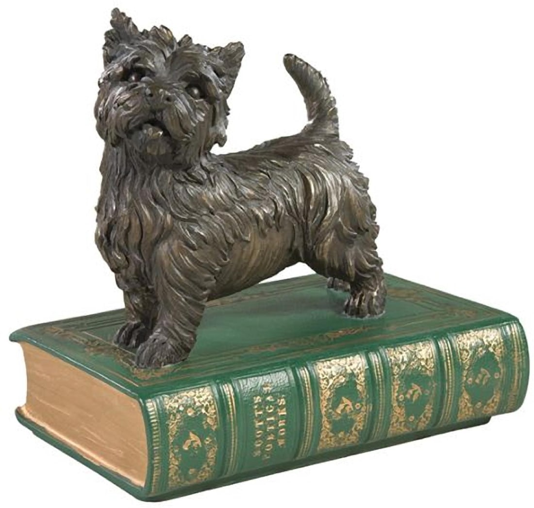Charming Hand-Painted Westie Lodge Decor Sculpture: Charming Hand-Painted Westie Lodge Decor Sculpture This charming hand-painted Westie lodge decor figurine captures the essence of rustic elegance. Crafted in a vintage style, this sculpture features a