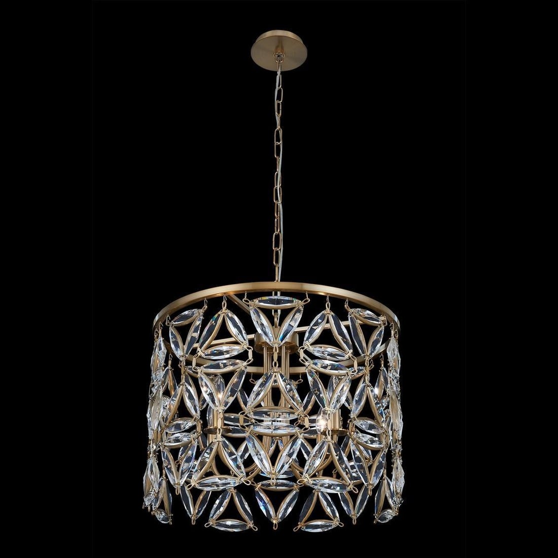 Kalco Triangulo Pendant Light Clear Firenze Crystal Brass 21H 22W 22D (1 of 1)