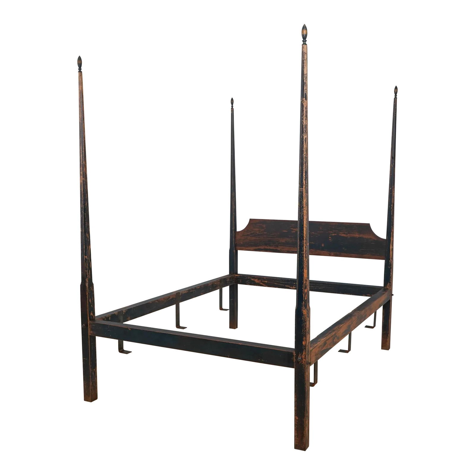 Rustic Country Blue Distressed Full Size Poster Bed (1 of 10)