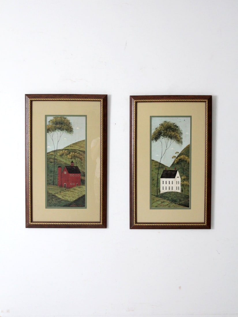 Warren Kimble Americana Folk Art Prints Brandon Barn & House (1 of 11)