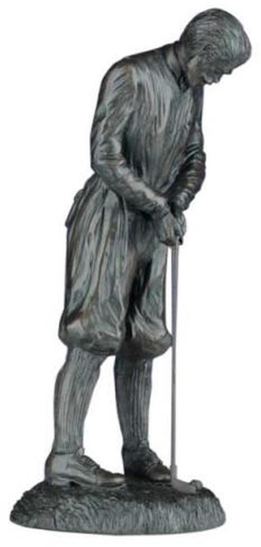 Hand-Cast Lodge-Style Putting Golfer Sculpture 13in Resin (1 of 1)