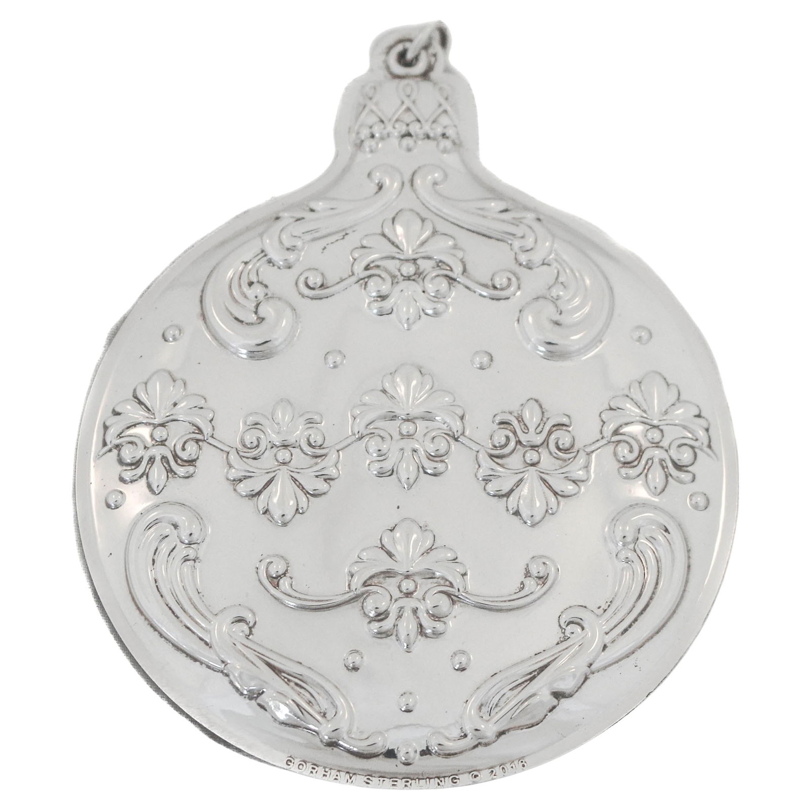 Gorham Sterling Silver Christmas Ball Ornament 4 in 2016 (1 of 4)