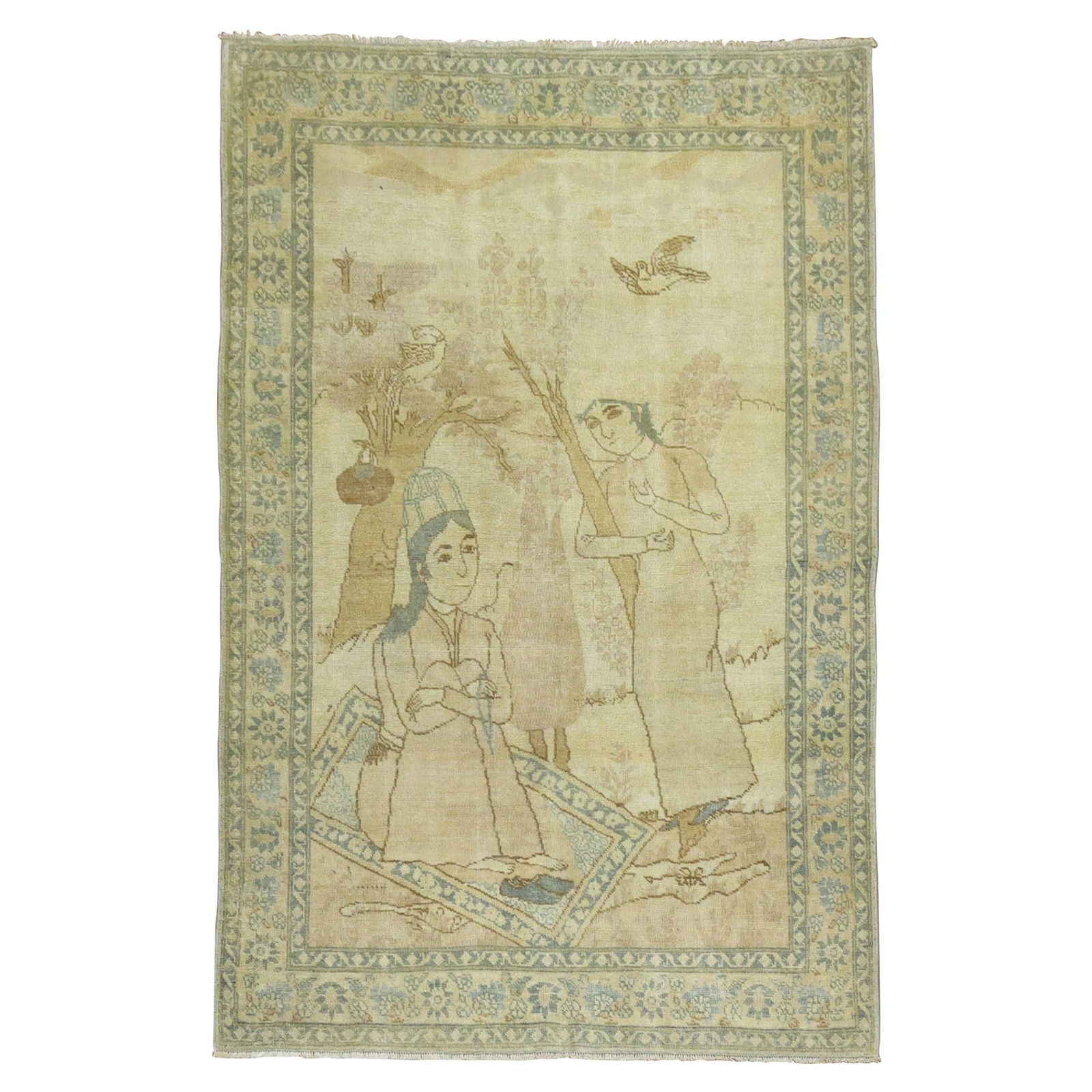 Zabihi Antique Persian Pictorial Malayer Rug 3'11'' x 5'5'' (1 of 11)