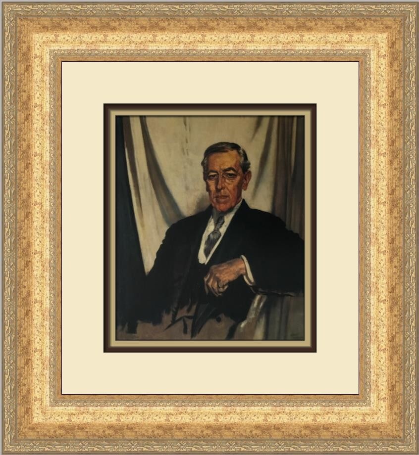 Sir William Orpen Portrait of Woodrow Wilson Custom Framed Art Print (1 of 2)