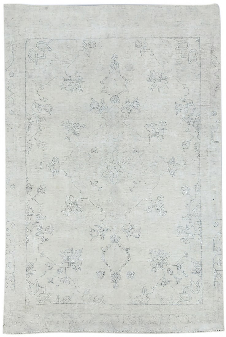 Vintage Floral Hand-Knotted Wool Rug 6'8 x 10'0 Eco-Friendly (1 of 12)