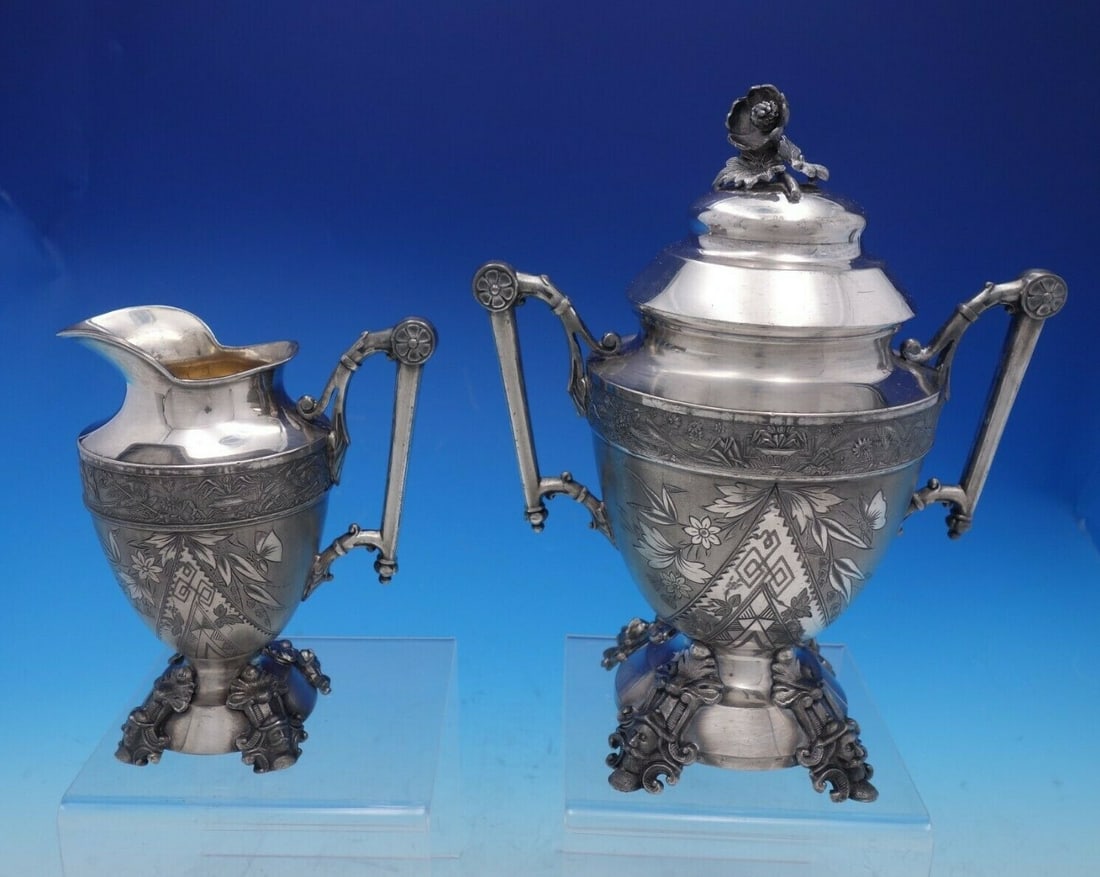 Simpson Hall Miller Japanese Silverplate Sugar Creamer Set 2pc (1 of 9)