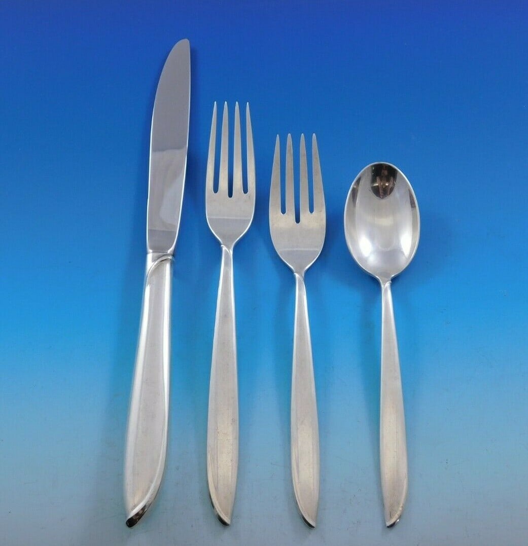 International Silver Silver Rhythm Flatware Set 56 pcs Mid-Century Modern (1 of 10)