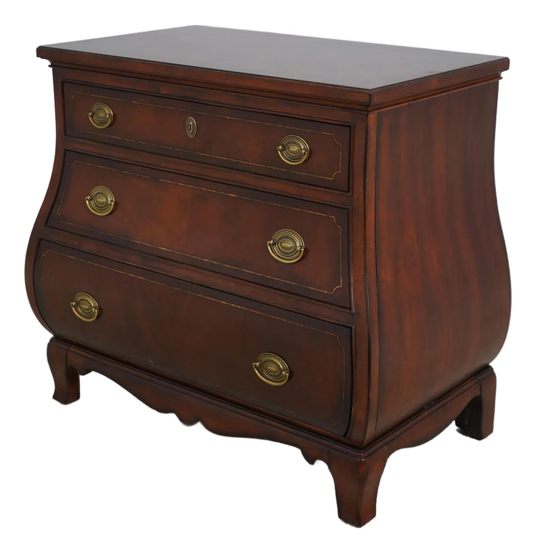 American Drew Bombe Base Mahogany Bachelor Chest with Inlay Work (1 of 10)