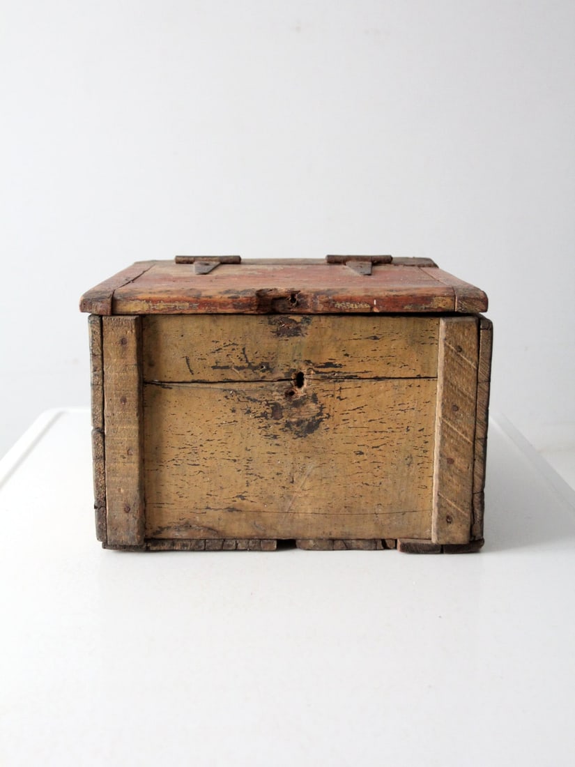 Charming Vintage Wooden Storage Box with Rustic Patina (1 of 12)