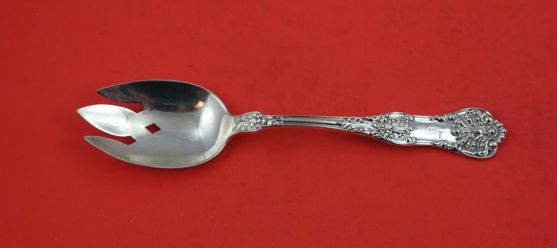 Dominick & Haff New King Sterling Silver Pierced Serving Spoon 8 1/8" (1 of 2)