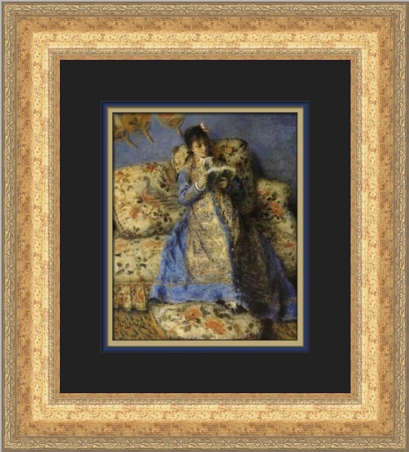 Renoir Portrait of Madame Claude Monet Reading Custom Framed Print 18x16 (1 of 2)