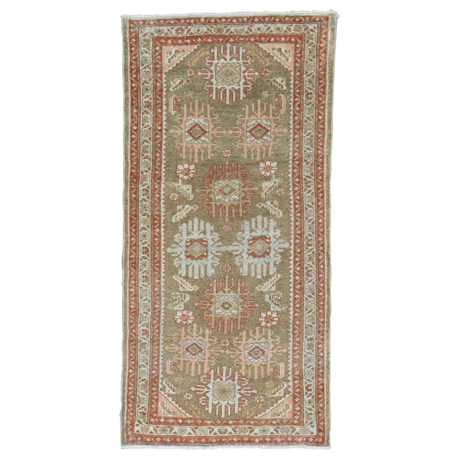 Early 20th Century Hand-Woven Brown Persian Malayer Rug 30 x 57 in (1 of 8)