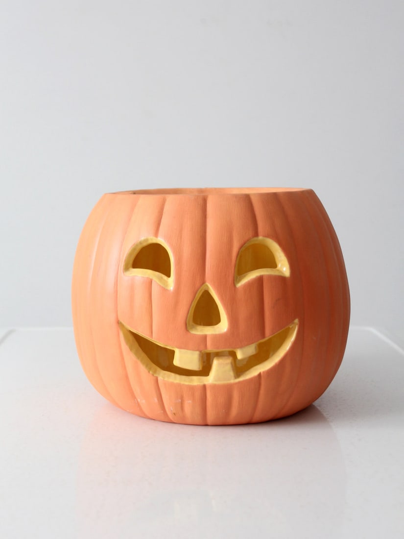 Vintage Ceramic Jack O Lantern 9 inch Halloween Decor (1 of 10)