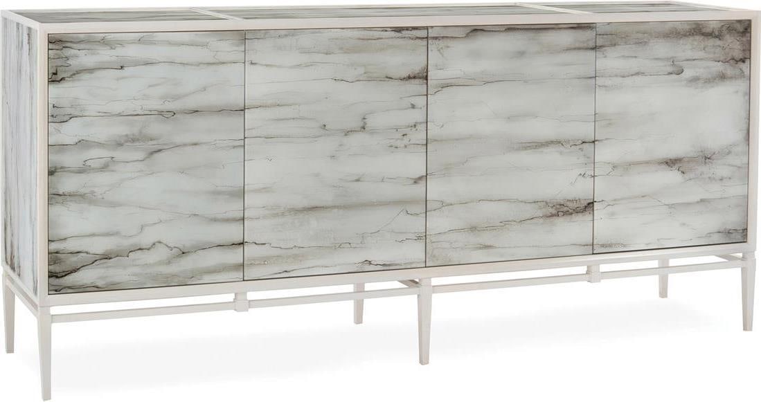 John-Richard Chic Carrara Marble Wood Cabinet 88" (1 of 6)