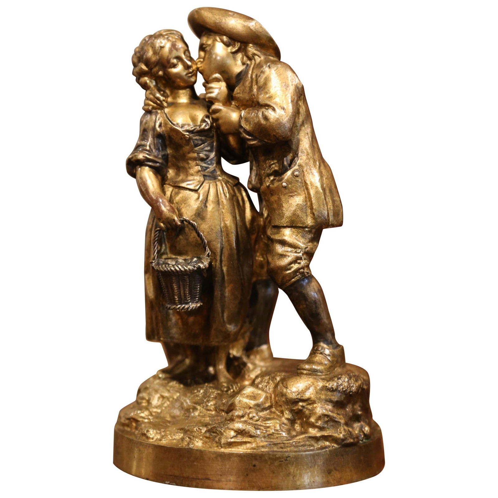 19th Century French Bronze Sculpture Le Baiser Romantic Art (1 of 7)