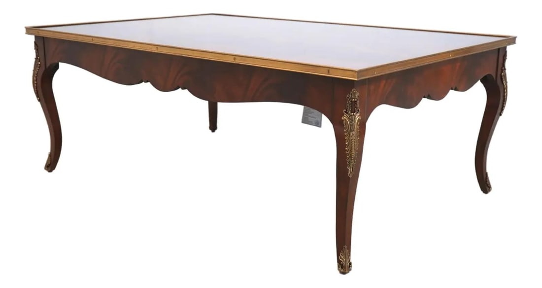 Scarborough House Mahogany Coffee Table with Brass Accents (1 of 10)