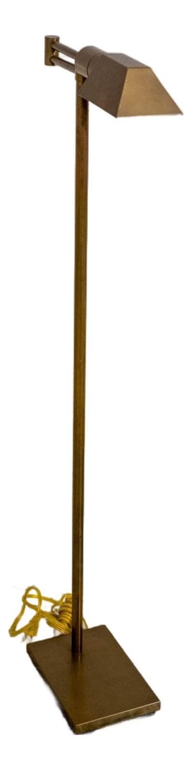 Mid Century Modern Brass Adjustable Swing Arm Floor Lamp (1 of 10)