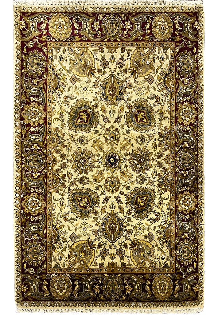 Handmade Jaipur Rug 4' x 6' Premium Wool Traditional Design: Handmade Jaipur Rug 4' x 6' Premium Wool Traditional Design Free continental US Shipping Enhance your living space with this stunning 4' x 6' New Handmade Jaipur Rug, a perfect marriage of traditional
