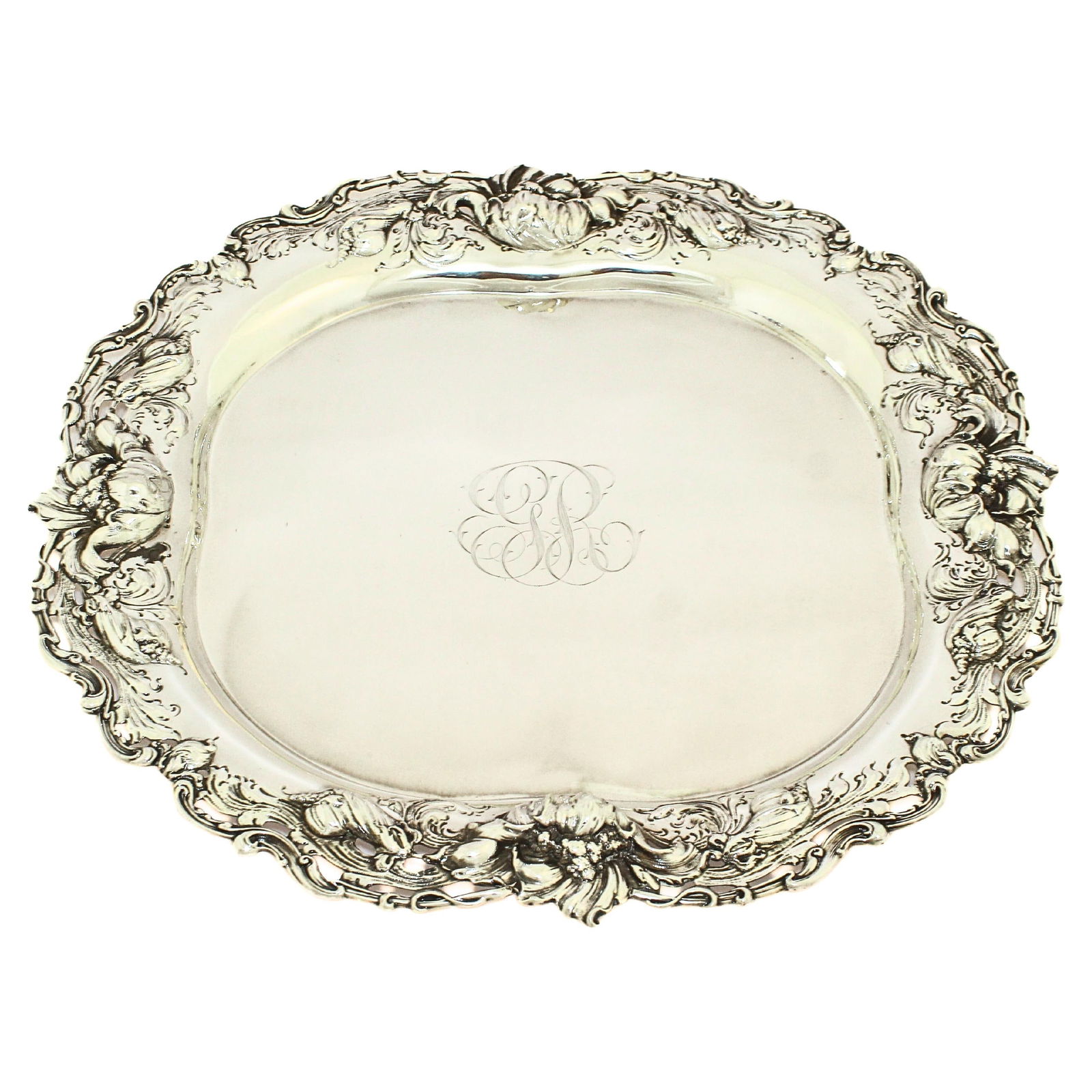George Shiebler Sterling Silver Art Nouveau Platter 1880 (1 of 6)