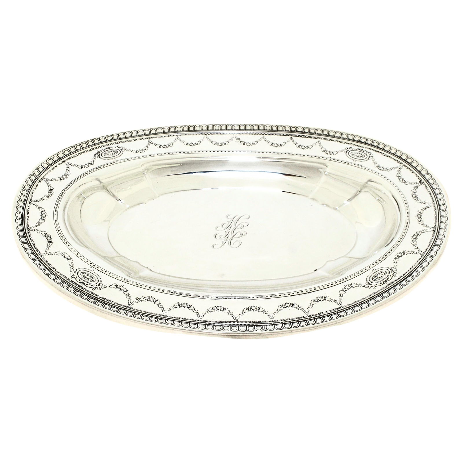Dominick & Haff Sterling Silver Breadbasket 1911 with Monogram (1 of 8)