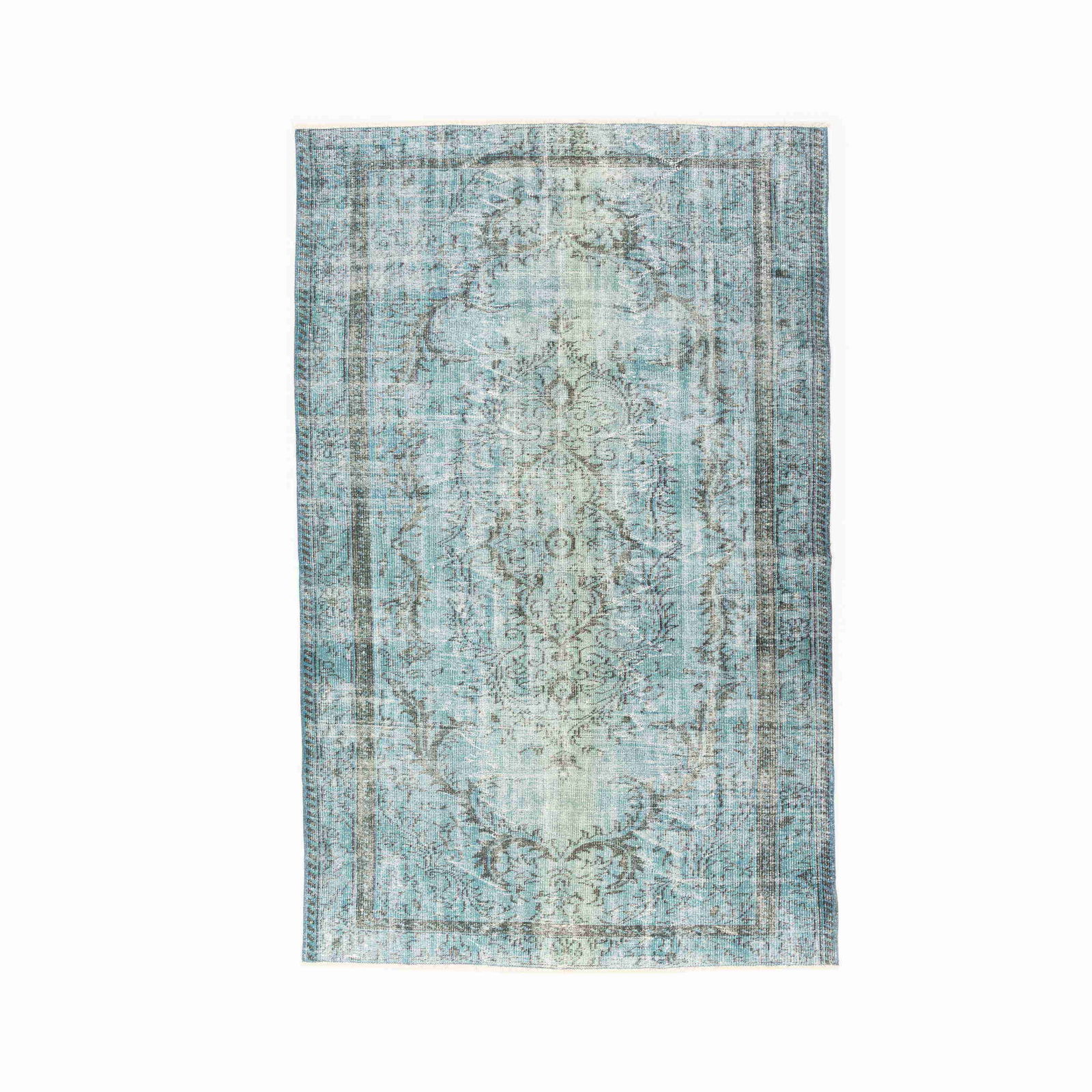 Vintage Handmade Wool on Cotton Carpet 66.9 x 105.1 Inches (1 of 8)