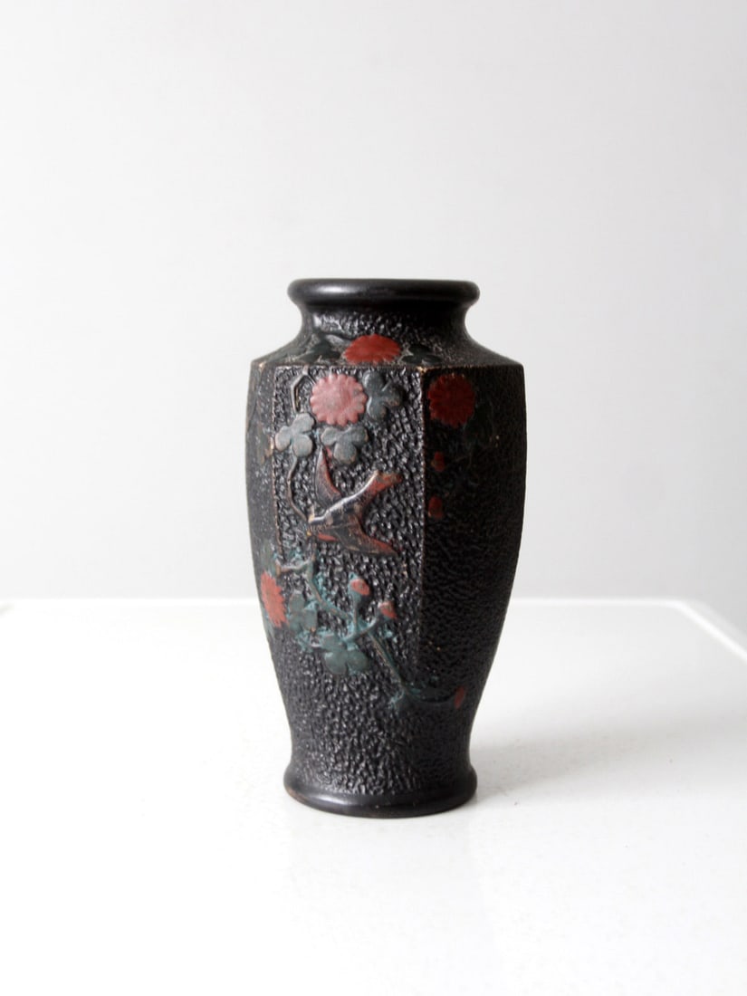 1920s Antique Japanese Tokanabe Floral Vase 10.25" (1 of 9)