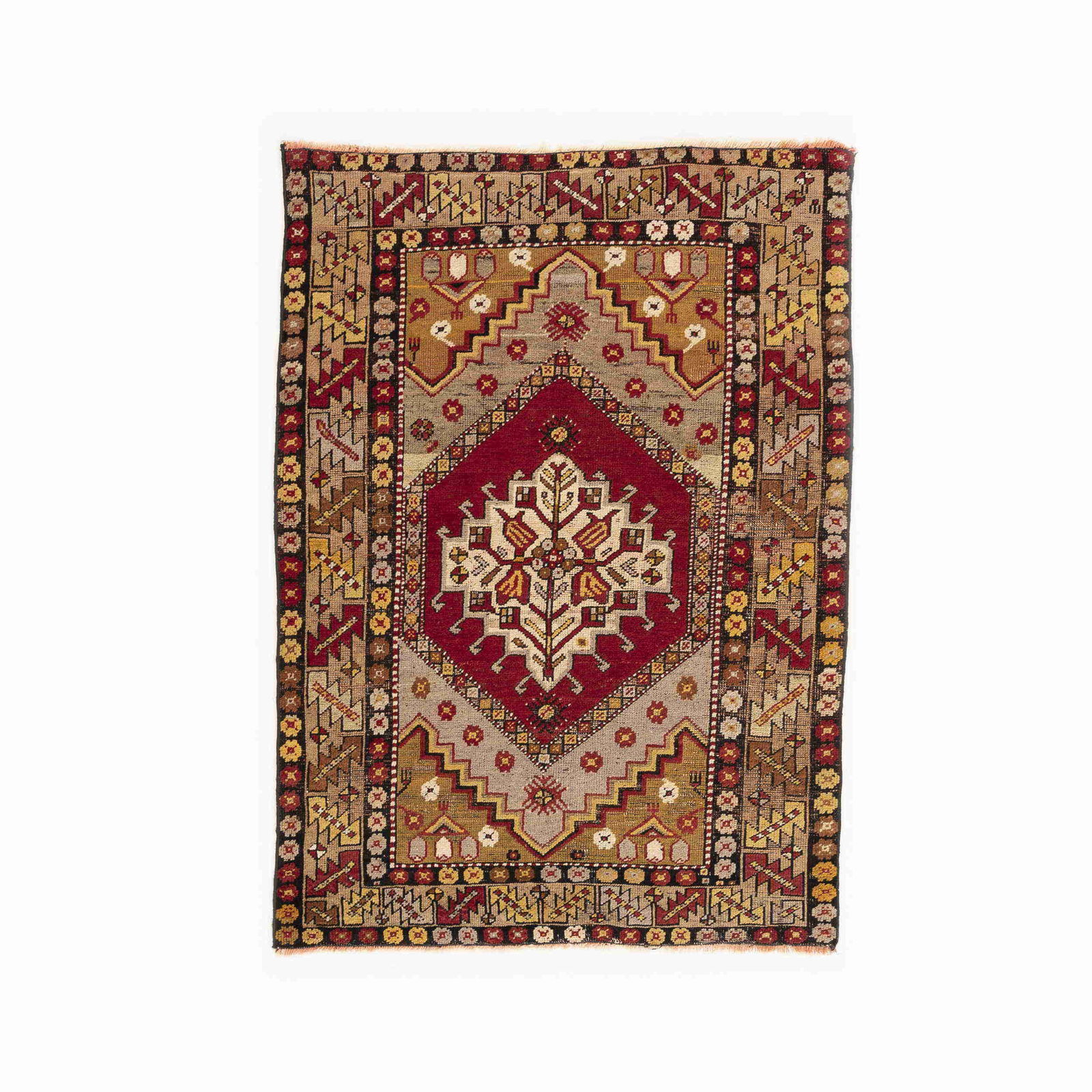 Authentic Handmade Anadol Wool Carpet 42.1 x 59.4 Inches: Authentic Handmade Anadol Wool Carpet 42.1 x 59.4 Inches Discover the elegance of this Authentic Handmade Anadol Wool On Wool Carpet. Crafted with meticulous attention to detail, this carpet showcases