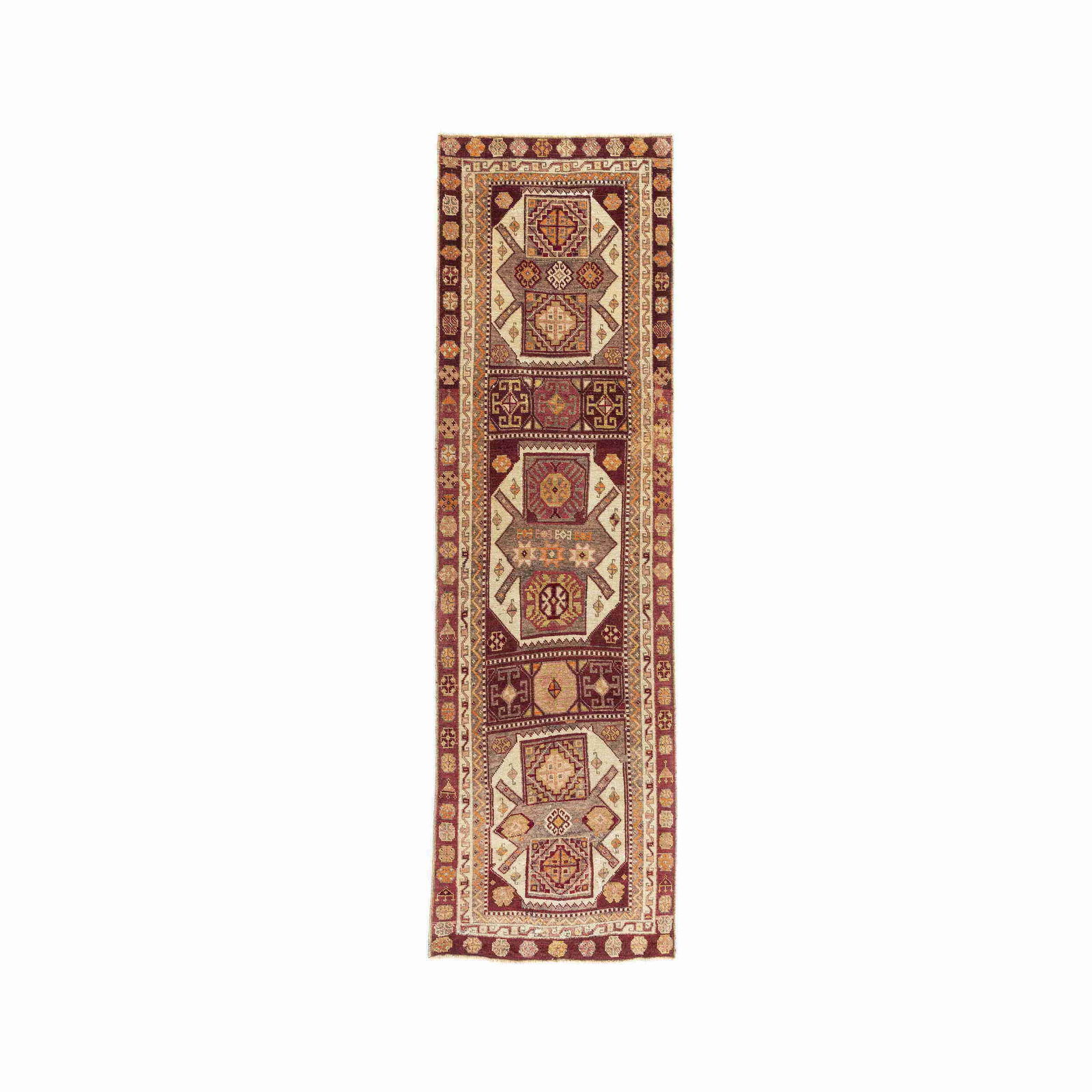 Authentic Handmade Anadol Wool Carpet 32.7 x 114.2 Inches: Authentic Handmade Anadol Wool Carpet 32.7 x 114.2 Inches Discover the exquisite craftsmanship of this Authentic Handmade Anadol Wool on Wool carpet. Originating from Anadol, this stunning piece featu