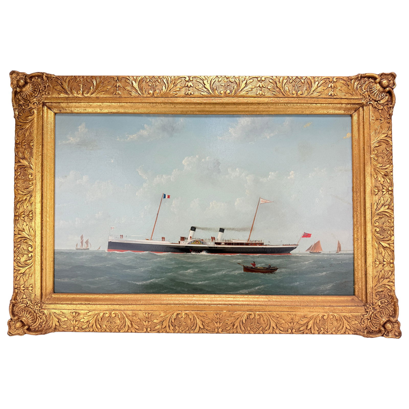 George Mears 1888 Portrait of Steamship Rouen Oil on Canvas (1 of 16)