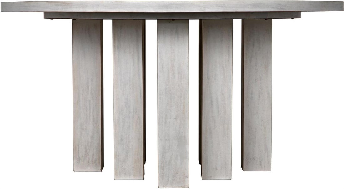 Noir Resistance White Wash Mahogany Dining Table 60 Round: Noir Resistance White Wash Mahogany Dining Table 60 Round Elevate your dining experience with this Traditional Mahogany Table, designed for elegant spaces. Featuring a stunning white wash finish, this