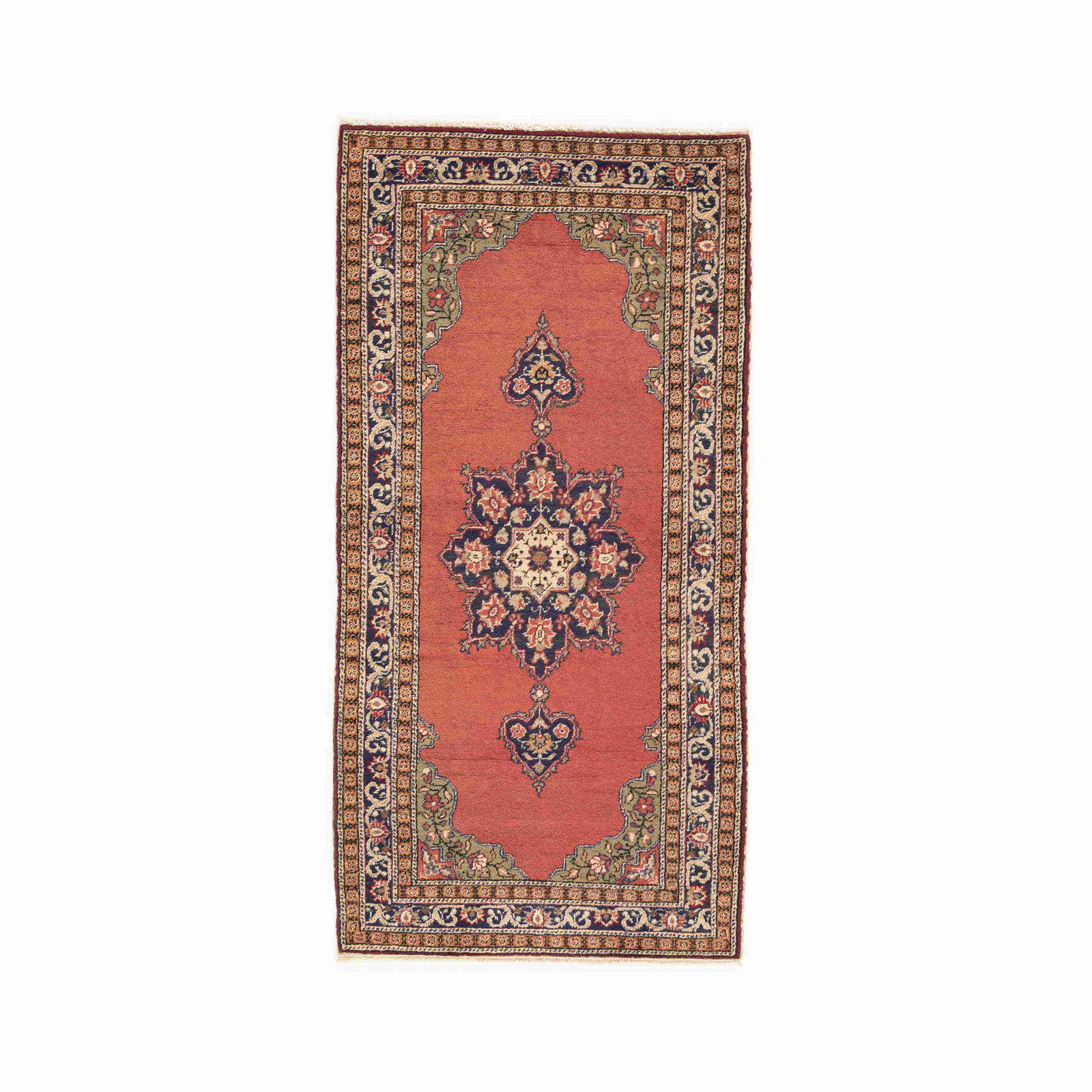 Authentic Handmade Kayseri Wool on Cotton Carpet 36.2 x 74 Inches (1 of 8)