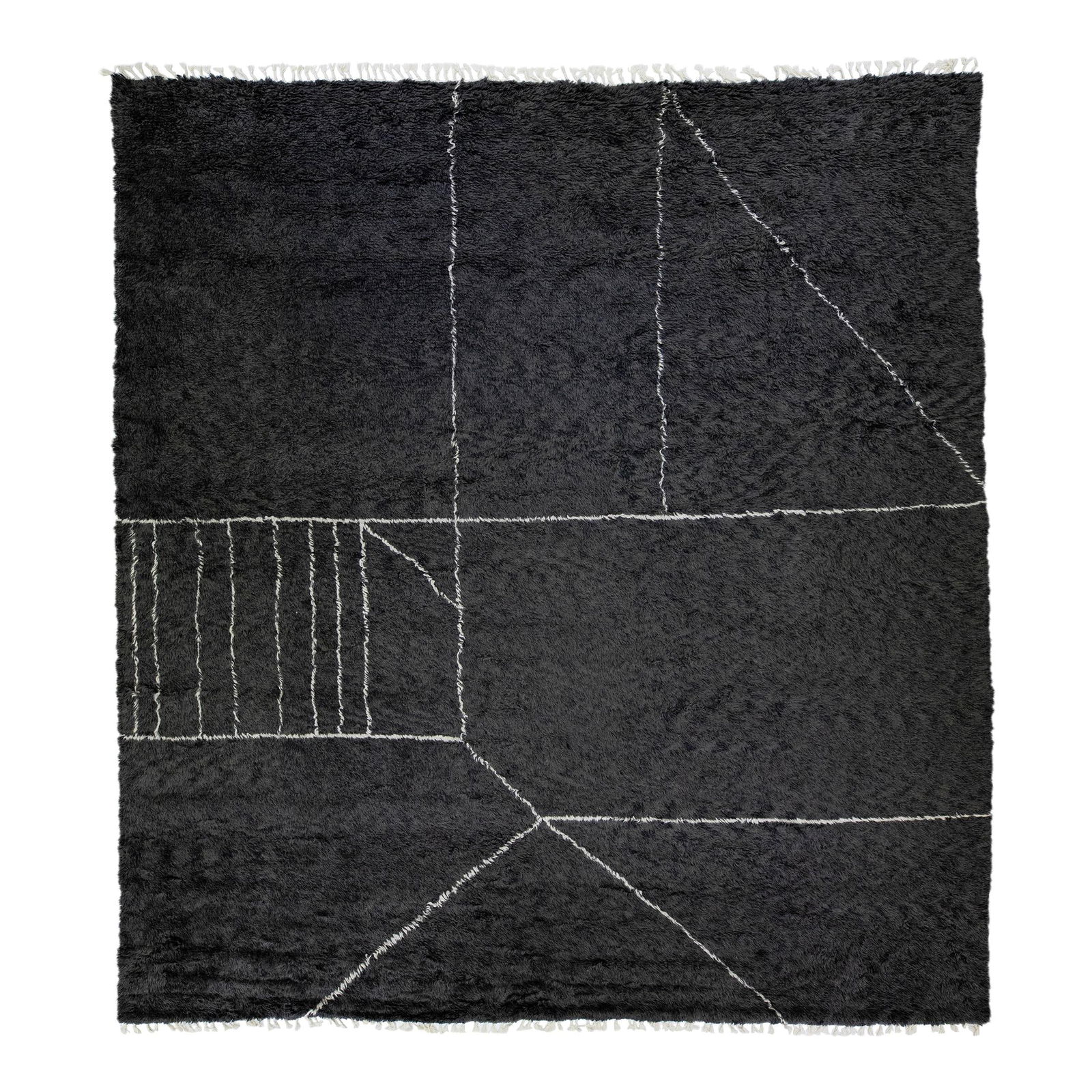 Handmade Geometric Black Wool Rug 14'5'' x 15'7'' (1 of 10)