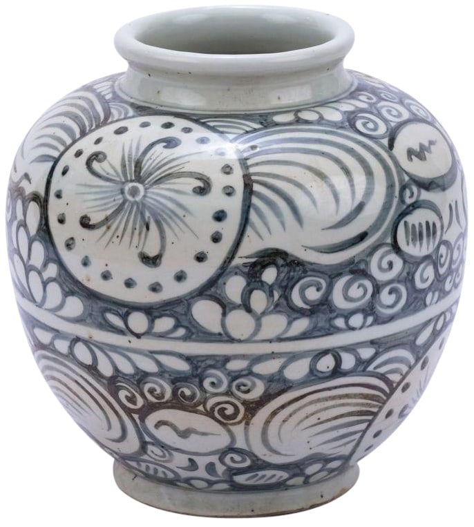 Yuan Collection Open Top Porcelain Jar Handmade Blue 15H 14W 14D (1 of 2)